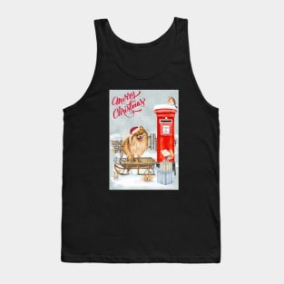 Funny Pomeranian Merry Christmas Santa Dog Tank Top